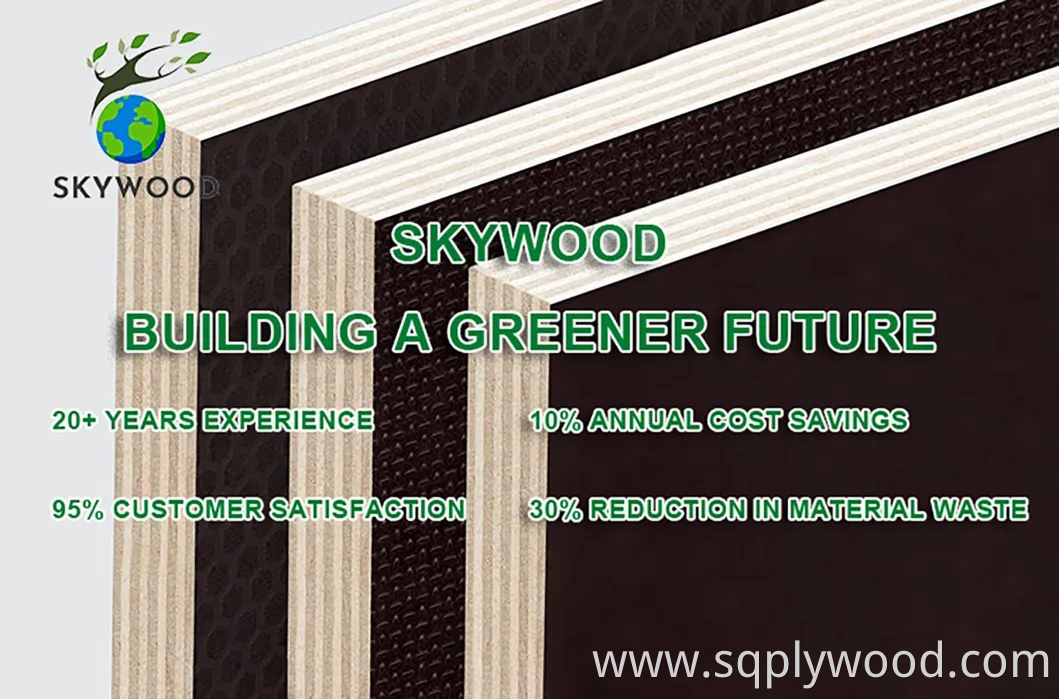 12/18mm E0 Black Brown Anti Slip Waterproof Glossy Laminated Basswood Mersawa Mahogany Eucalyptus Beech Birch Poplar Melamine Phenolic Film Faced Coated Plywood